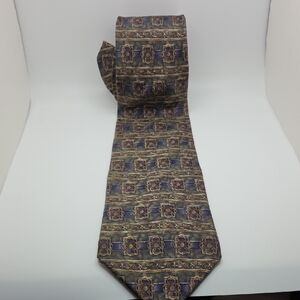 Stafford Men's Patterned Tie in Blue and Brown